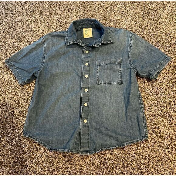 There abouts denim boys button down‎ shirt size 8 - Picture 1 of 4